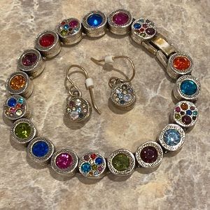 Patricia Locke Crystal Bracelet and Earrings. Signed. Excellent Condition.
